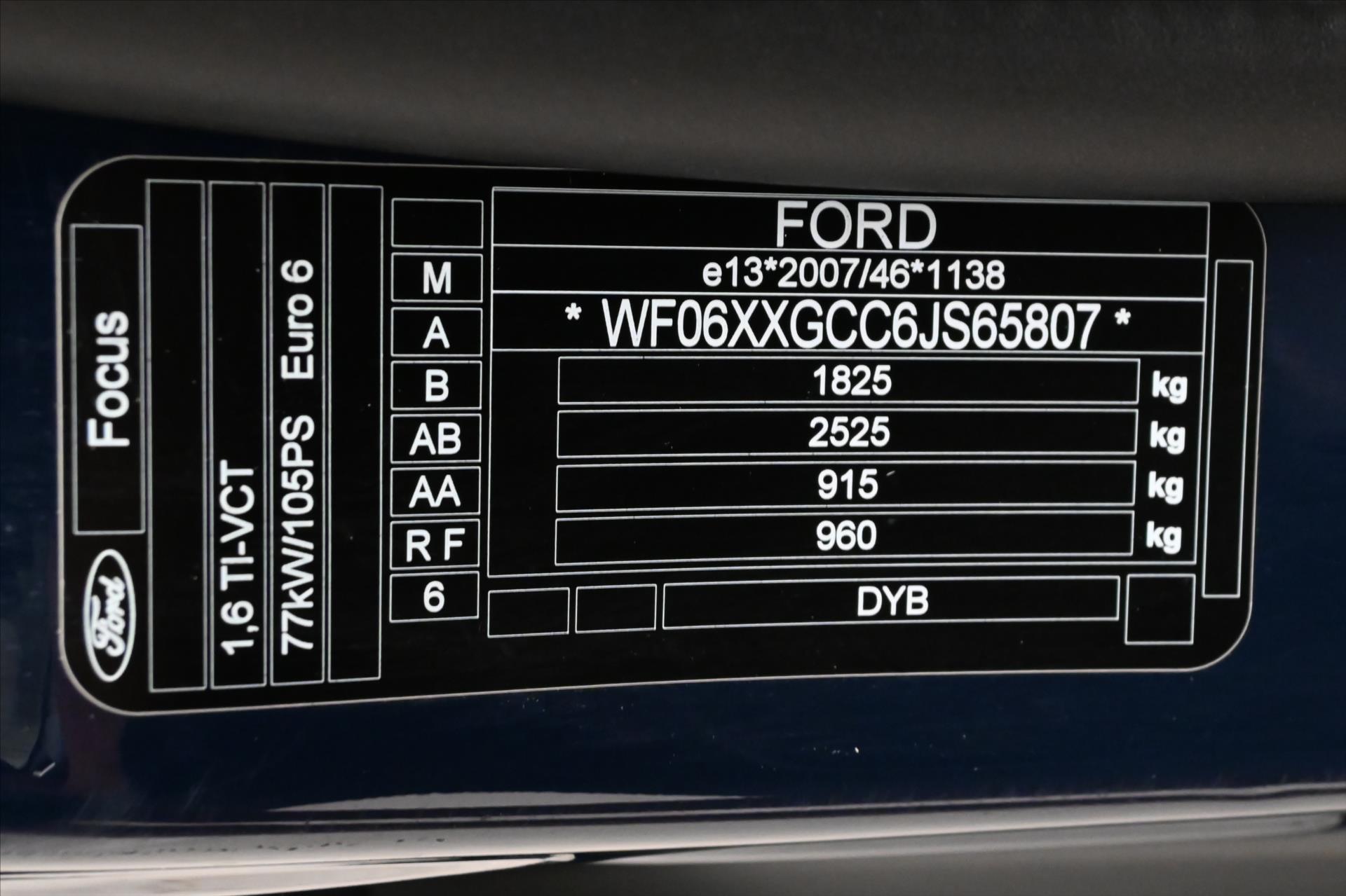 Main photo of the car Ford Focus 1.6 16V 77 kW Warranty up to 5 years (13)