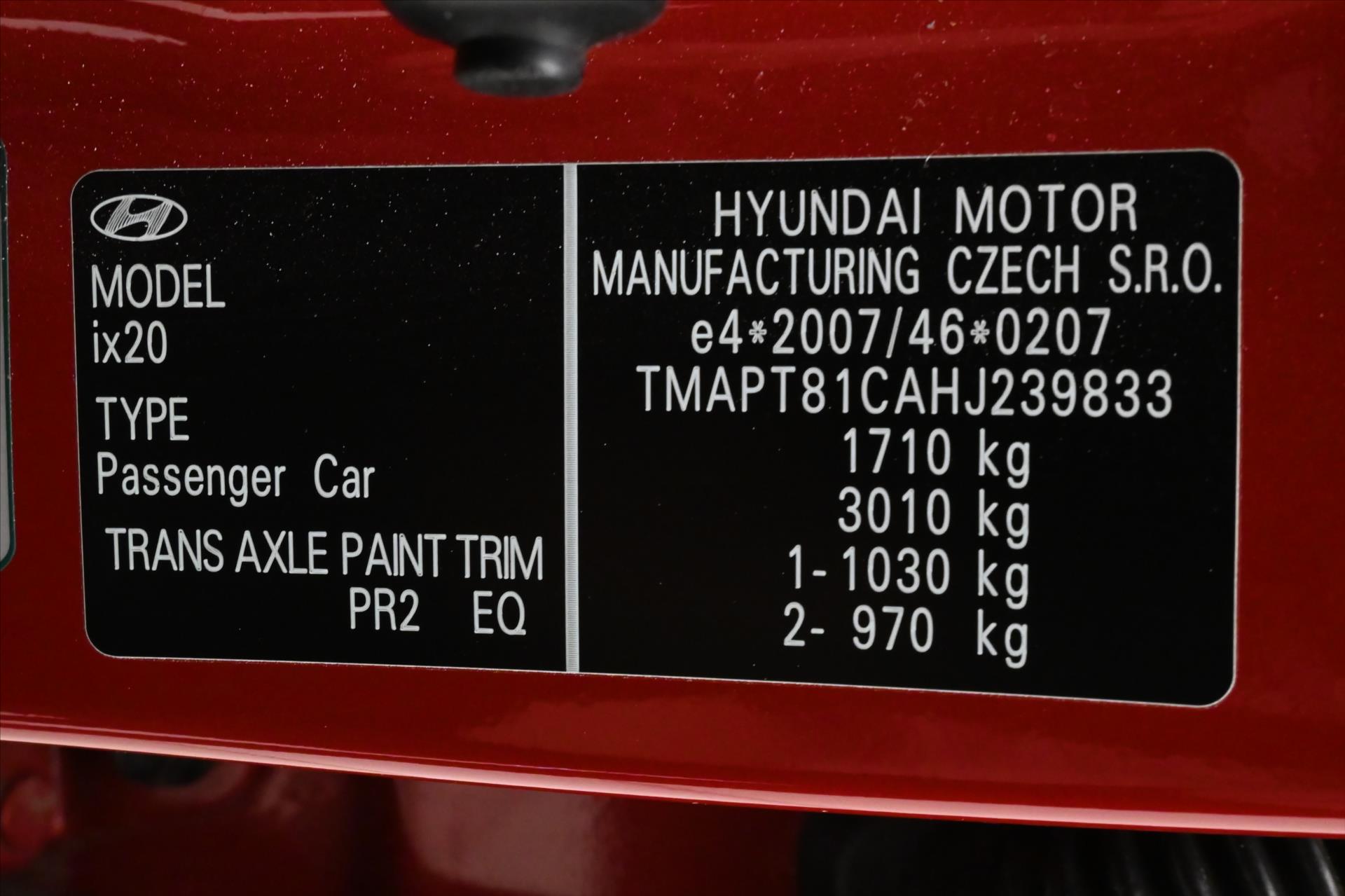 Hlavní fotografie vozu Hyundai ix20 1,4 66kW CVVT Manuál Záruka až 5 let (10)